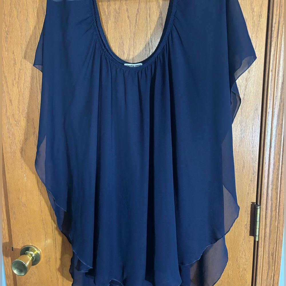 Elegant Navy Blue Women's Blouse